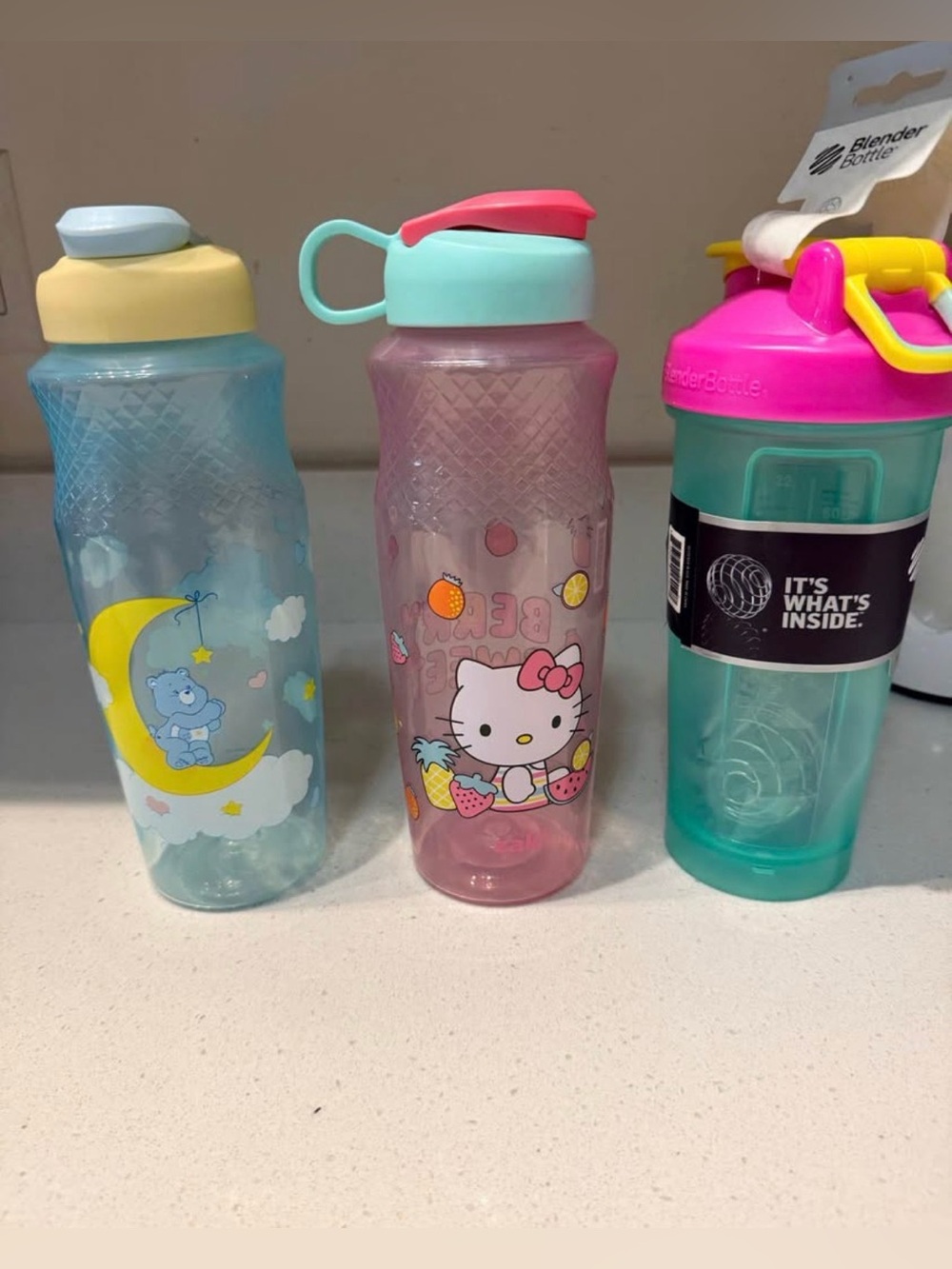 ZAK Care Bear and Hello Kitty tumbler and Blender bottle